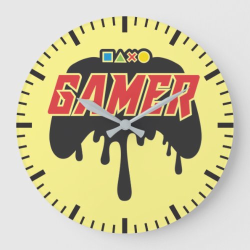 Gamer Video Game Controller _ Gaming Humor Joke L Large Clock