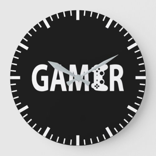 Gamer Video Game Controller _ Gaming Humor Joke Large Clock