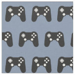 Gamer Video Game Controller Pattern Blue Grey Fabric