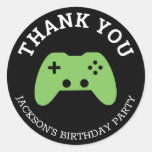 Gamer Video Game Party Thank You Personalized Classic Round Sticker