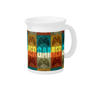 GAMER VINTAGE VIDEO GAME CONTROLLER BEVERAGE PITCHER