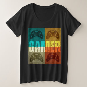 GAMER VINTAGE VIDEO GAME CONTROLLER  PLUS SIZE T-Shirt