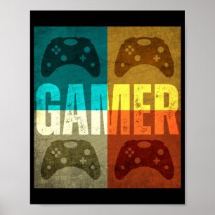 GAMER VINTAGE VIDEO GAME CONTROLLER  POSTER