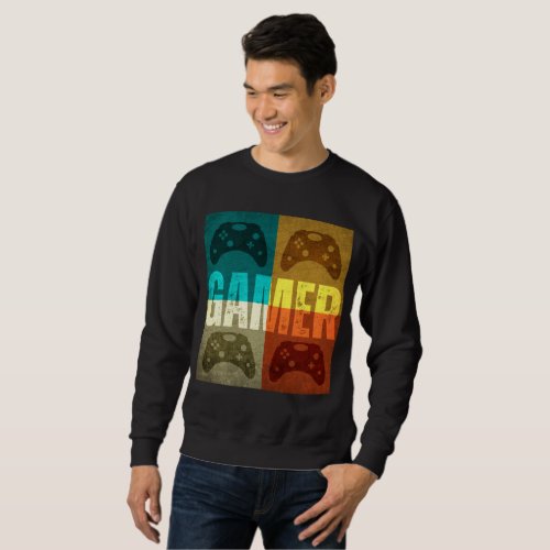 GAMER VINTAGE VIDEO GAME CONTROLLER  SWEATSHIRT