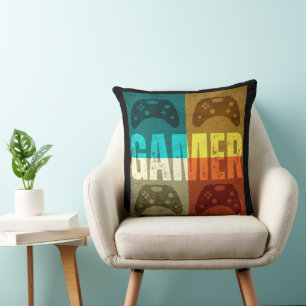 GAMER VINTAGE VIDEO GAME CONTROLLER THROW PILLOW