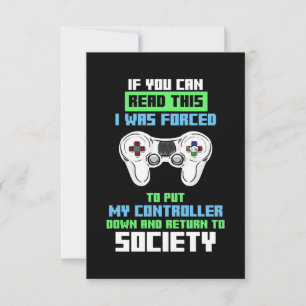 Gamer Was Forced To Cotroll Game Thank You Card