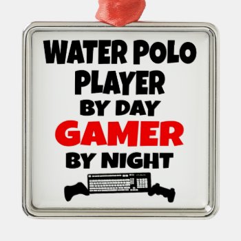 Gamer Water Polo Player Metal Ornament by Graphix_Vixon at Zazzle