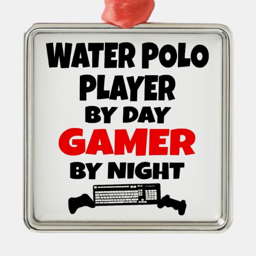 Gamer Water Polo Player Metal Ornament