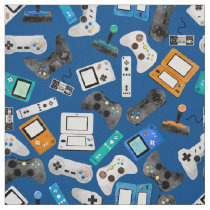 Gamer Watercolor Video Gaming Controllers Fabric