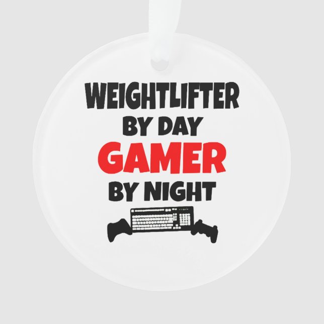 Gamer Weightlifter Ornament (Front)