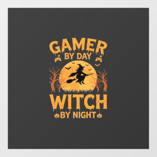 Gamer Witch Halloween Gaming Design Floor Decals