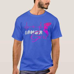 Gamer Women Girls Heartbeat Video Games Controller T-Shirt