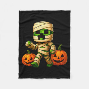 Gamer Xel Pumpkin Mummy Men Kids Boy Halloween Fun Fleece Blanket