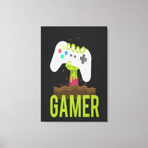 Gamer Zombie Art  Canvas Print