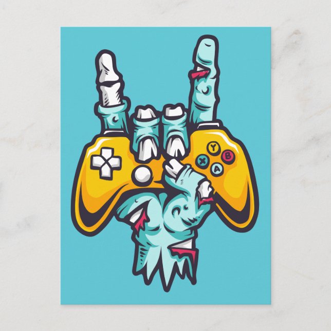 Gamer Zombie postcard (Front)