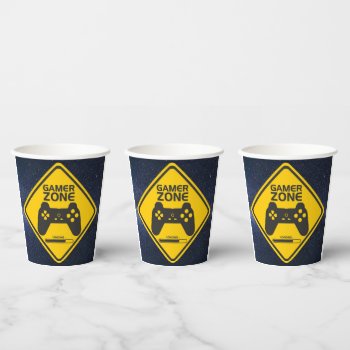 Gamer Zone Party Paper Cups by shm_graphics at Zazzle