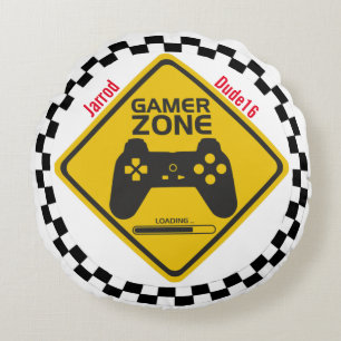 Gamer Zone Video Gaming Round Pillow