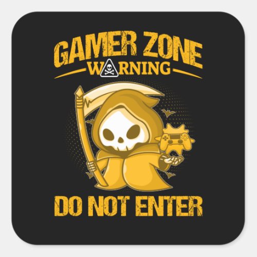 GAMER ZONE WARNING DO NOT ENTER SQUARE STICKER