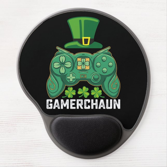 Gamerchaun Gamer Gaming Games St Patrick's Day Gel Mouse Pad (Front)