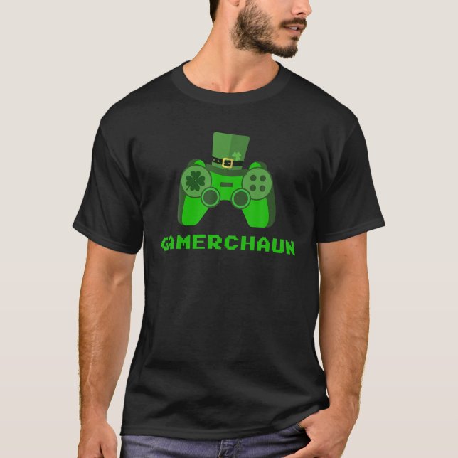 Gamerchaun Gaming Video Games St. Patrick's Day Ga T-Shirt (Front)