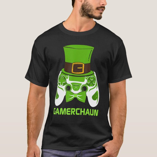 Gamerchaun Irish Gamer Paddys Men St Patrick Day B T-Shirt (Front)