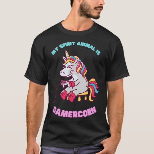 Gamercorn Gaming Unicorn Spirit Animal Video Game T_Shirt