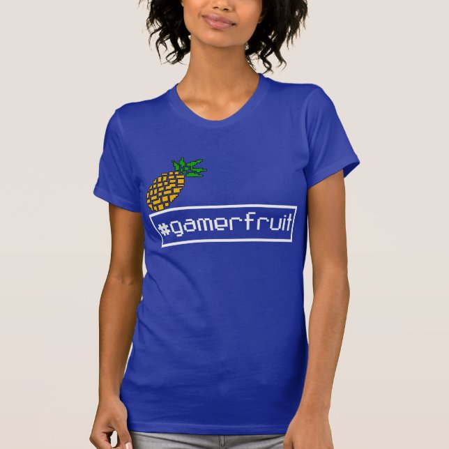 GamerFruit Womens Pixel T-Shirt (Dark) (Front)