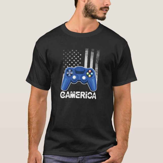 Gamerica 4Th July Video Game Kids Controller Ameri T-Shirt (Front)