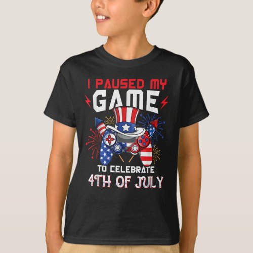 Gamerica 4th of July Video Game American Flag T_Shirt
