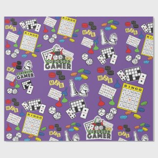 Gameroom, gamenight, boardgame themed wrapping paper