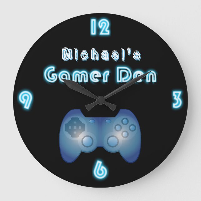 Gamers Clock Custom Den ManCave Boys Room (Front)