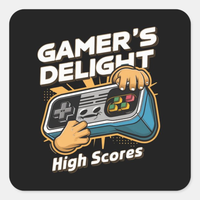 Gamer's Delight Square Sticker (Front)