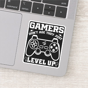 Gamers Don't Age They just Level Up Birthday Gamer Sticker