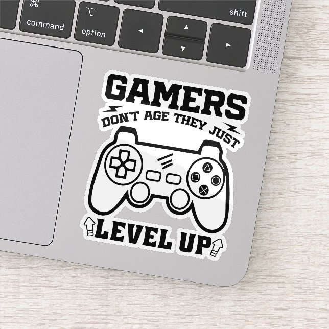 Gamers Don't Age They just Level Up Gaming Lovers Sticker (Detail)