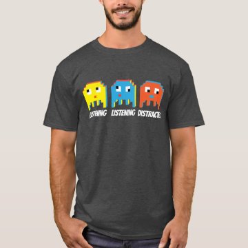 Gamers listening listening distracted mens t-shirt