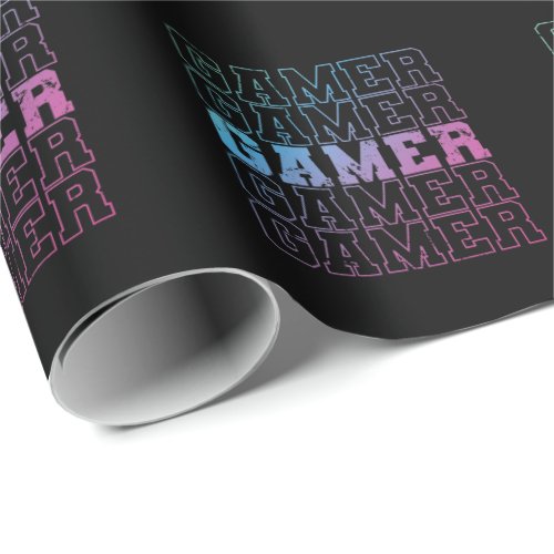 Gamers love computer games on console wrapping paper