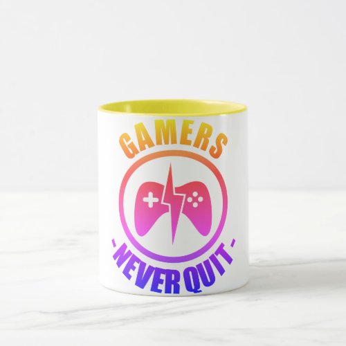 gamers never quit  mug