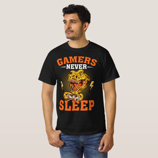 Gamers Never Sleep T-Shirt (Front Full)