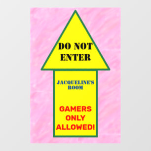 Gamers Only Pink White Watercolor NAME Floor Decals