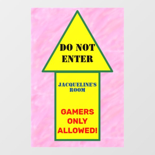 Gamers Only Pink White Watercolor NAME   Floor Decals