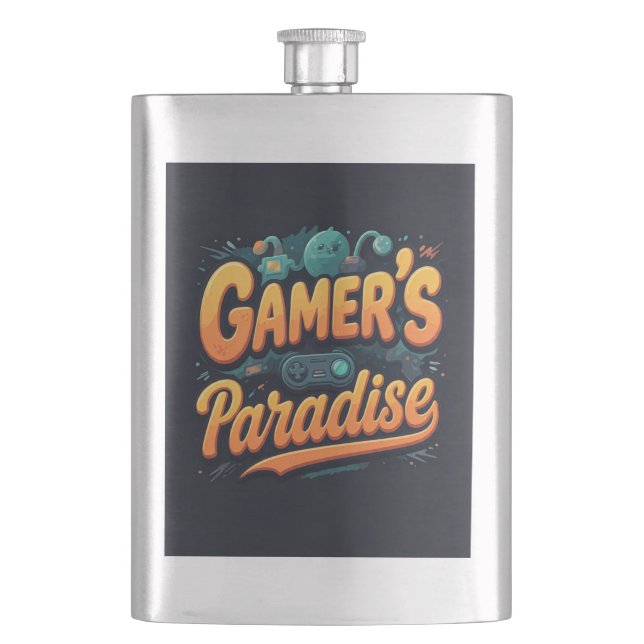 Gamer's Paradise  Flask (Front)