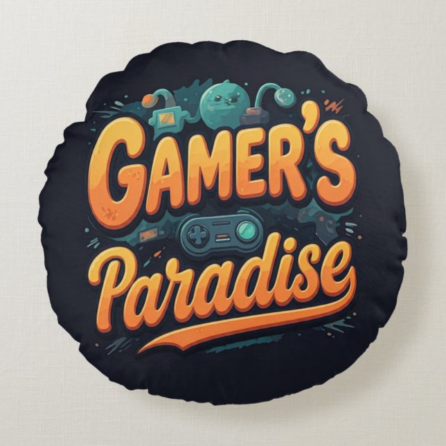Gamer's Paradise  Round Pillow (Front)