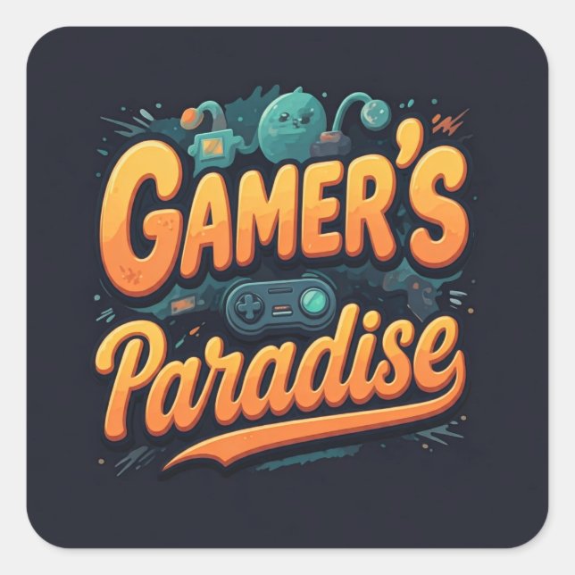 Gamer's Paradise  Square Sticker (Front)