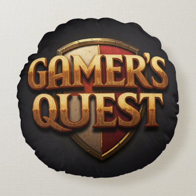 Gamer's Quest  Round Pillow (Front)