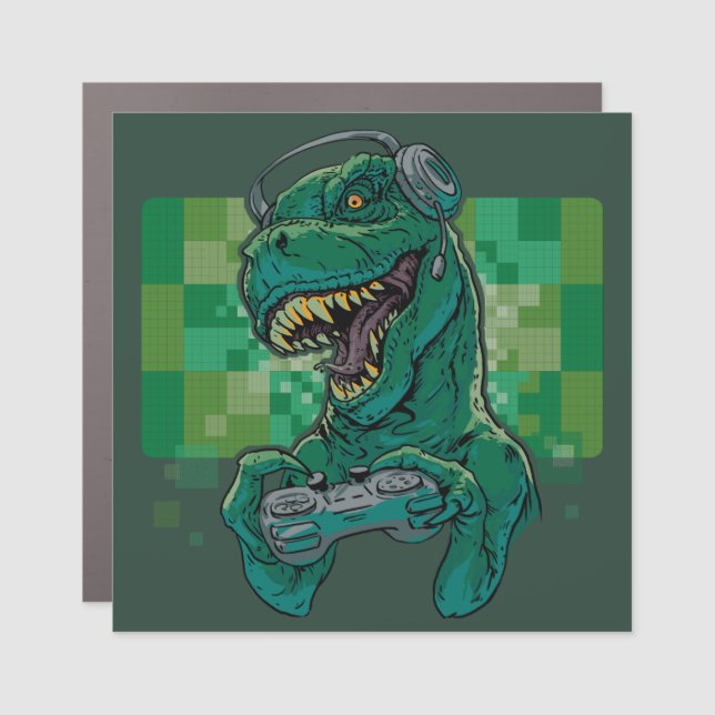 Gamersaurus Rex Car Magnet (Front)