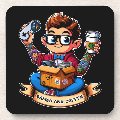 Games and coffee geek beverage coaster