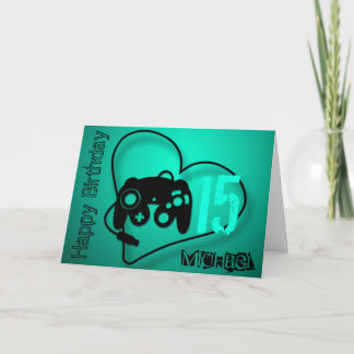 Games heart 15th Birthday personalized Greeting C Card