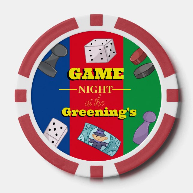 Games night game gambling party  poker chips (Front)