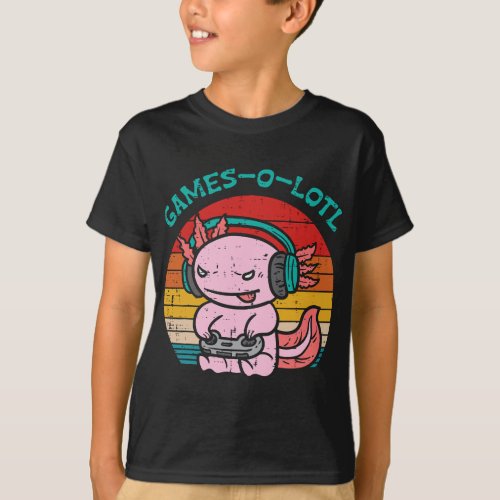Games_O_Lotl Axalotl Gaming Funny Video Game Gamer T_Shirt
