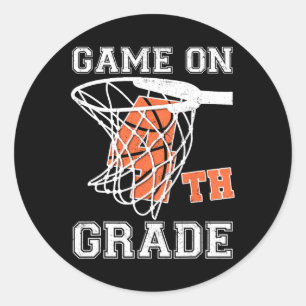 Games On 4th Grade Basketball First Day Of School Classic Round Sticker
